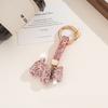 Korean Rhinestones French Bulldog Keychain Cartoon Rhinestone Car Keyring Cute Bag Charm  Gift