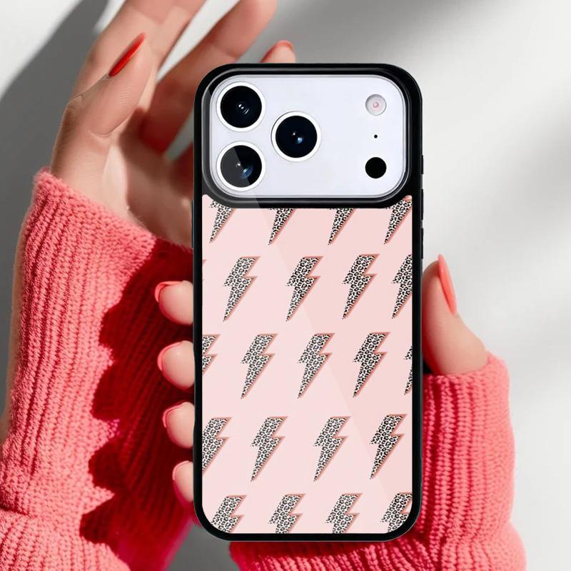 Lightning Bolt Pattern Phone Case for iPhone 17 16 15 14 13 Pro Max Back Cover for 12 11 Pro Coque