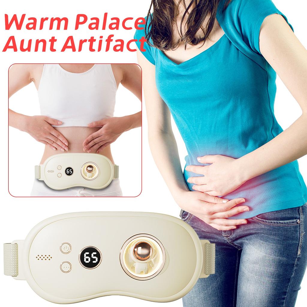 Согревающий пояс для менструации, горячий компресс, массаж, вибрация, цифровой дисплей для талии