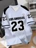 Мужская баскетбольная футболка Los Angeles 23 с V-образным вырезом, коротким рукавом, повседневная и спортивная, с цифровой печатью