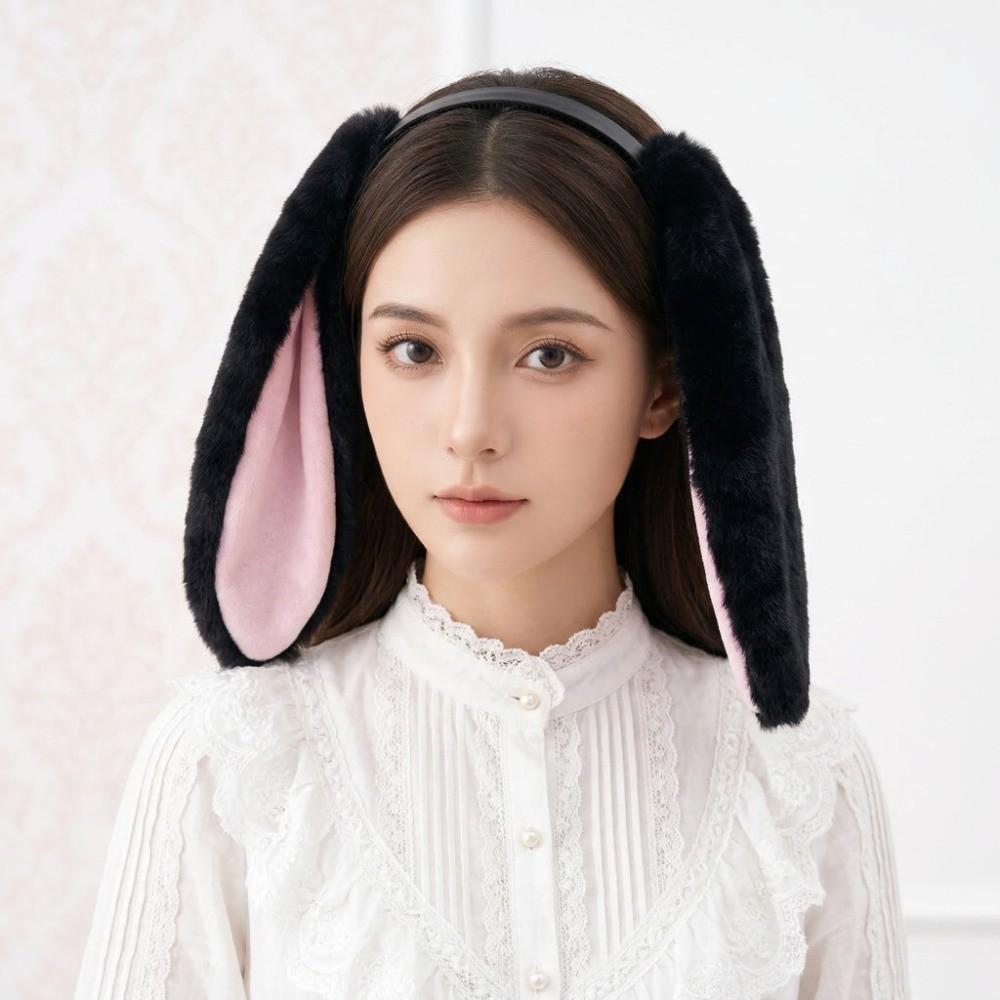 Soft Bunny Ears Headband Lop-eared Plush Headwear Elegant Easter Rabbit Hair Hoop Events