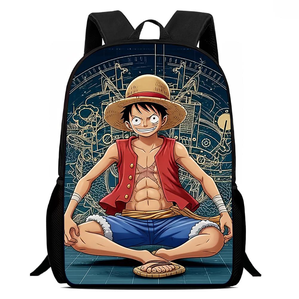 Школьный рюкзак One Piece 15 дюймов Мультяшный школьный рюкзак Большая вместимость Прочный Легкий Регулируемый ремень Для детей от 6 до 10 лет