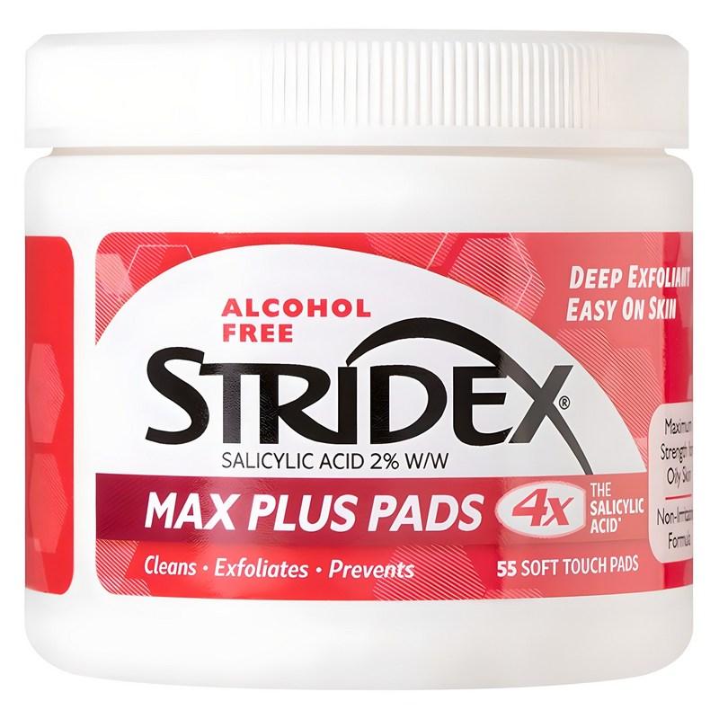 Салфетки Stridex Max Plus 180г, упаковка 55 шт., 55 салфеток, 1 шт.