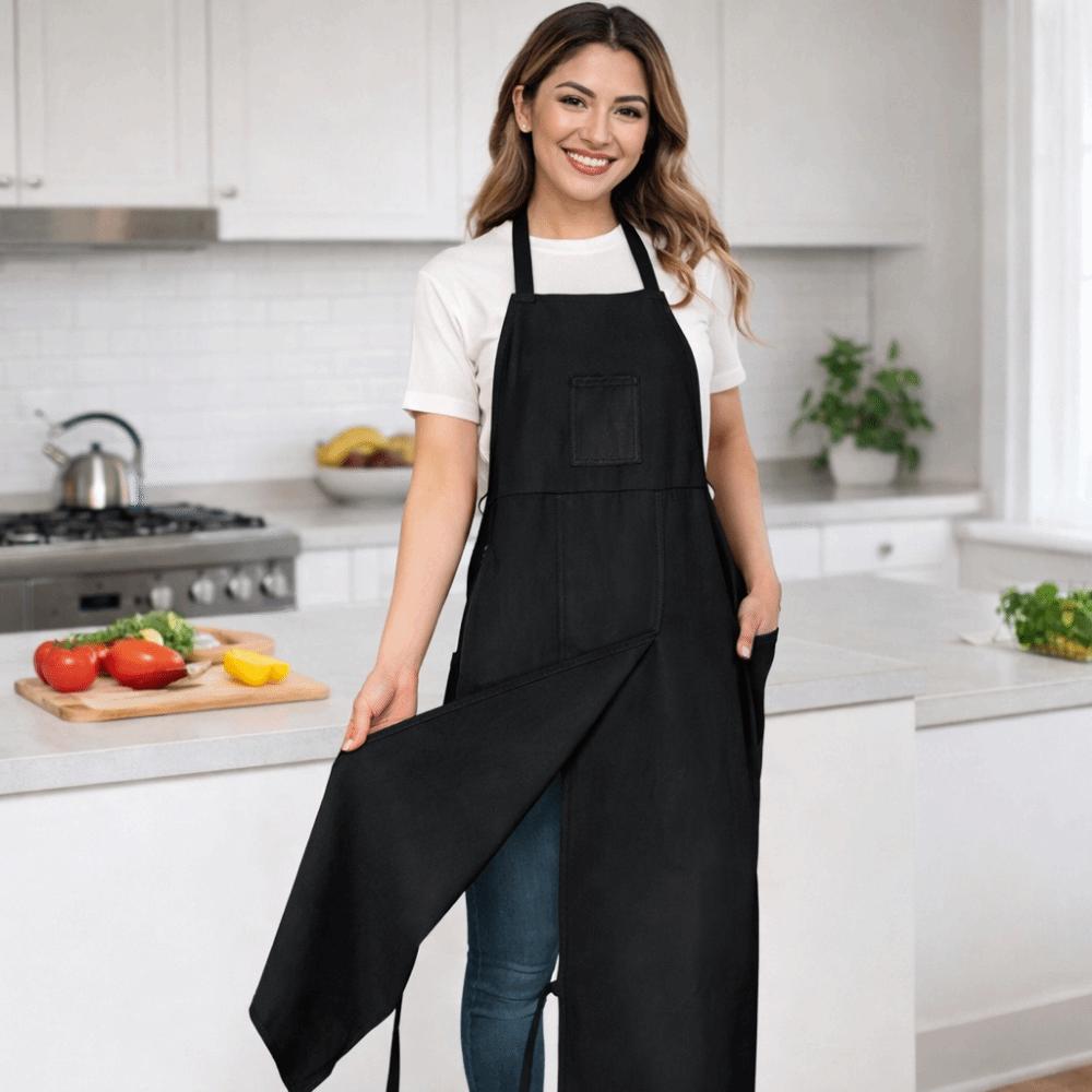 Washable Full Coverage Pottery Apron Adjustable Gardening Pinafore Split Leg Apron Washable