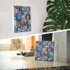 Colorful Street Heart Fabric Wall Art Panel, 57 x 57 cm, Made in Japan