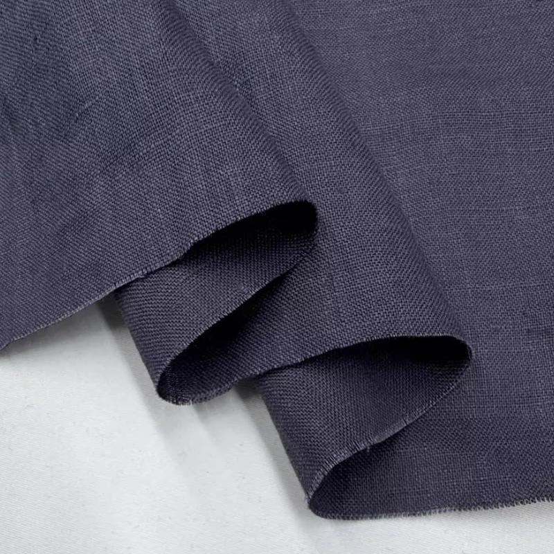 Чистая льняная ткань Стиранный лен Комфортная дышащая ткань для весны и лета DIY Платье Широкие брюки Легкая куртка Одежда