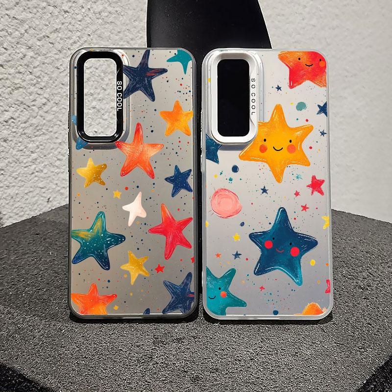 Для Samsung Galaxy S24 S23 Ultra Plus FE S25 S22 Ultra Plus S21 FE Лазерный Чехол для Телефона Пятиконечная Звезда Печатные Ударопрочные Чехлы