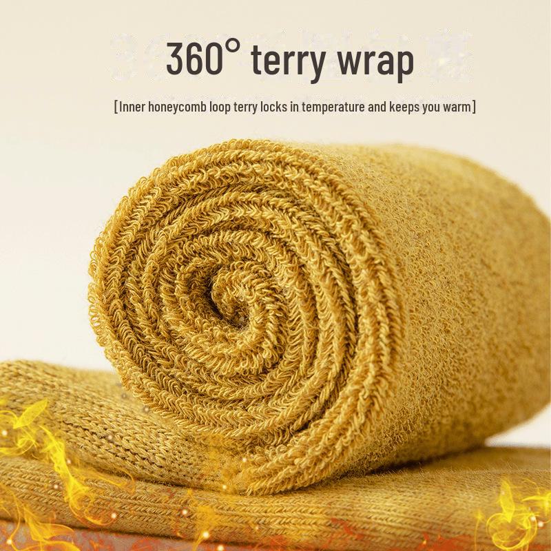 Men's and Women's Thick Terry Mid-Tube Socks for Autumn and Winter - Plus Velvet Warm Heating Socks