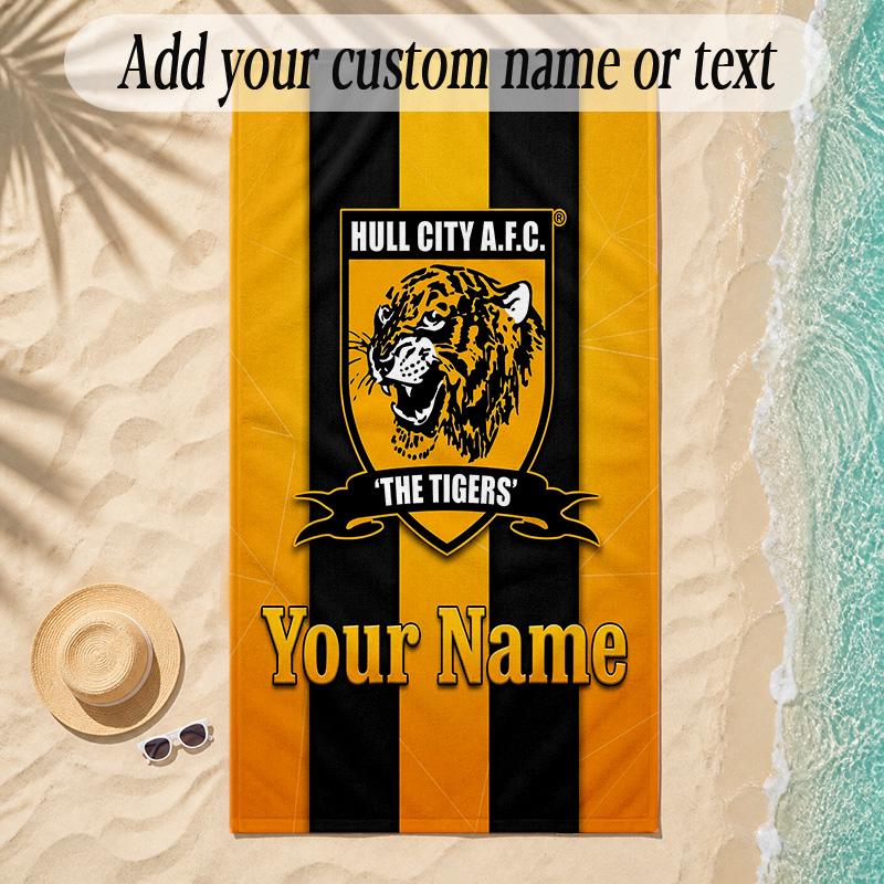 Beach TowelHull City Custom Name Text Personalized Soft Towel for Beach Pool Indoor Home Decor Gift