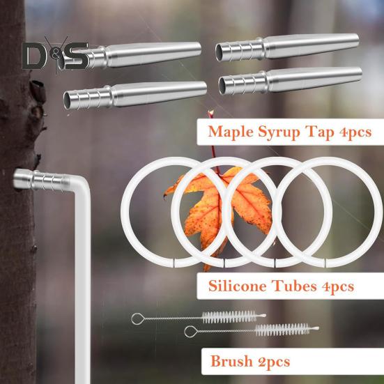 Набор для нарезания кленового сиропа Набор из нержавеющей стали для кленового дерева с трубками, щетками, шпильками для кленового сиропа, принадлежности для приготовления кленового сиропа для начинающих и профессионалов