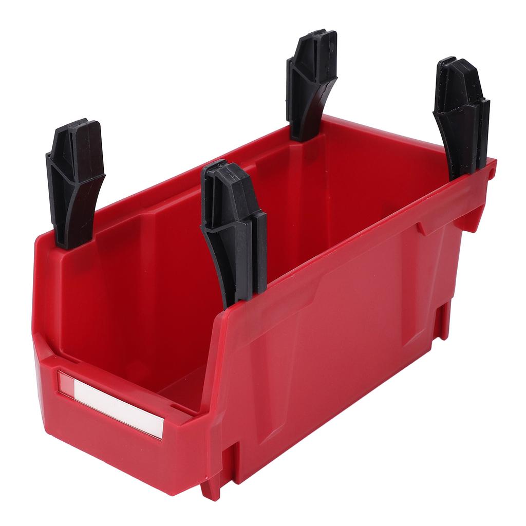 Parts Storage Bin Thickened PP Large Opening Tool Organizer Back Hanging Container for Garage Workshop 276x139x128mm Red
