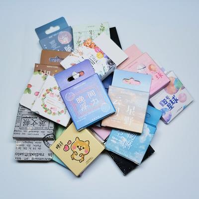 Этикетка с милым котом, кавайный дневник, клейкая бумага ручной работы, японская винтажная коробка, мини-наклейка, канцелярские принадлежности для скрапбукинга