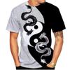 New Fashion Gossip Taiji Yin Yang 3d Printing Men's Round Neck T-shirt Dragon Printing Men's and Women's Street Cool Short Sleev