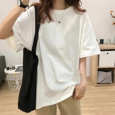 Женский свободный топ большого размера с коротким рукавом и круглым вырезом, повседневный с коротким рукавом