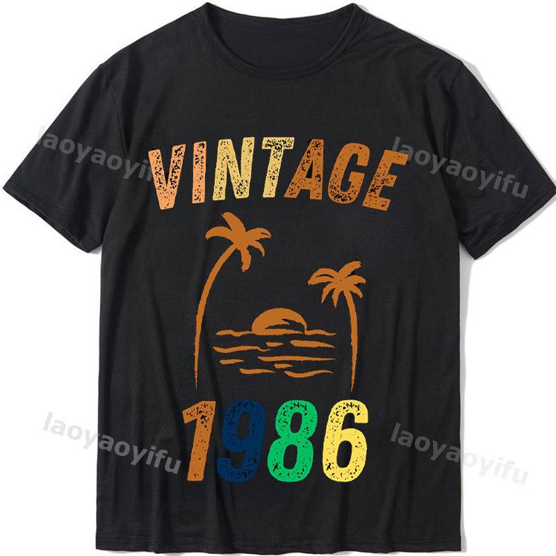 2024 Unisex Summer Tops Tshirt Vintage 1986 Classics Tshire Streetwear Printed Tshirt Top Retro Style Tshirt