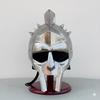 Roman Gladiator Helmet Silver, Handmade Maximus Armor Replica, Wearable Steel Helmet for Cosplay, LARP, Display Historical Fans