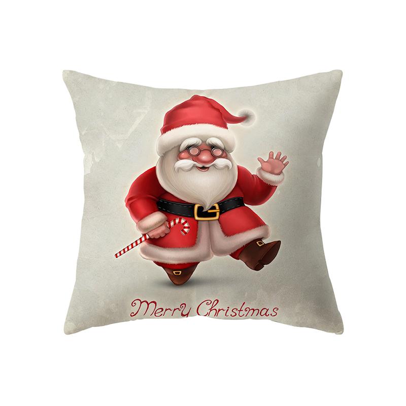 Santa Claus Christmas Theme Printed Pattern Cushion Cover Home Living Room Sofa Decoration Square Pillow Pillow Cover