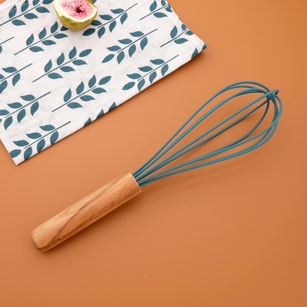 1 шт., деревянная ручка для взбивания яиц, силиконовые кухонные инструменты для приготовления пищи, термостойкий миксер для яиц, инструмент для перемешивания яиц, кухонная утварь, посуда для выпечки, аксессуары