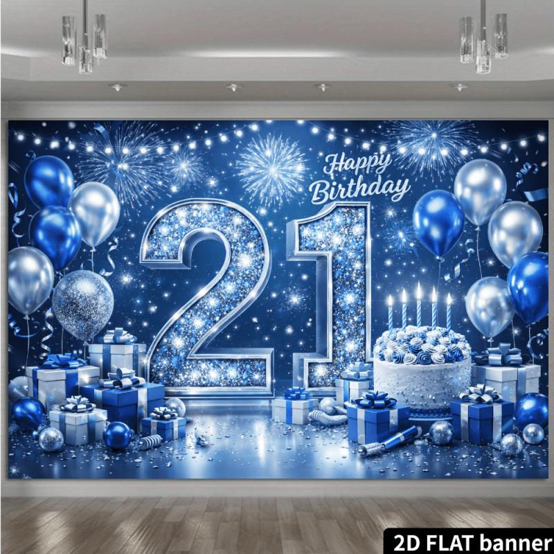 2D flat surface 1 piece 21st birthday adult ceremony backdrop fabric suitable for indoor use