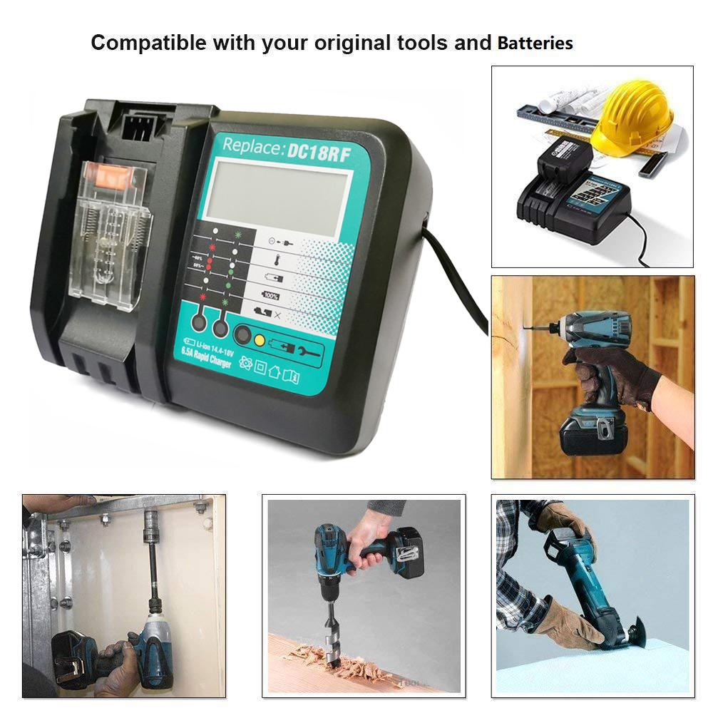 DC18RF 6A с охлаждающим вентилятором, зарядное устройство для литий-ионного аккумулятора 18 В BL1830 BL1840 BL1430 BL1440, электроинструмент для вентилятора Makita