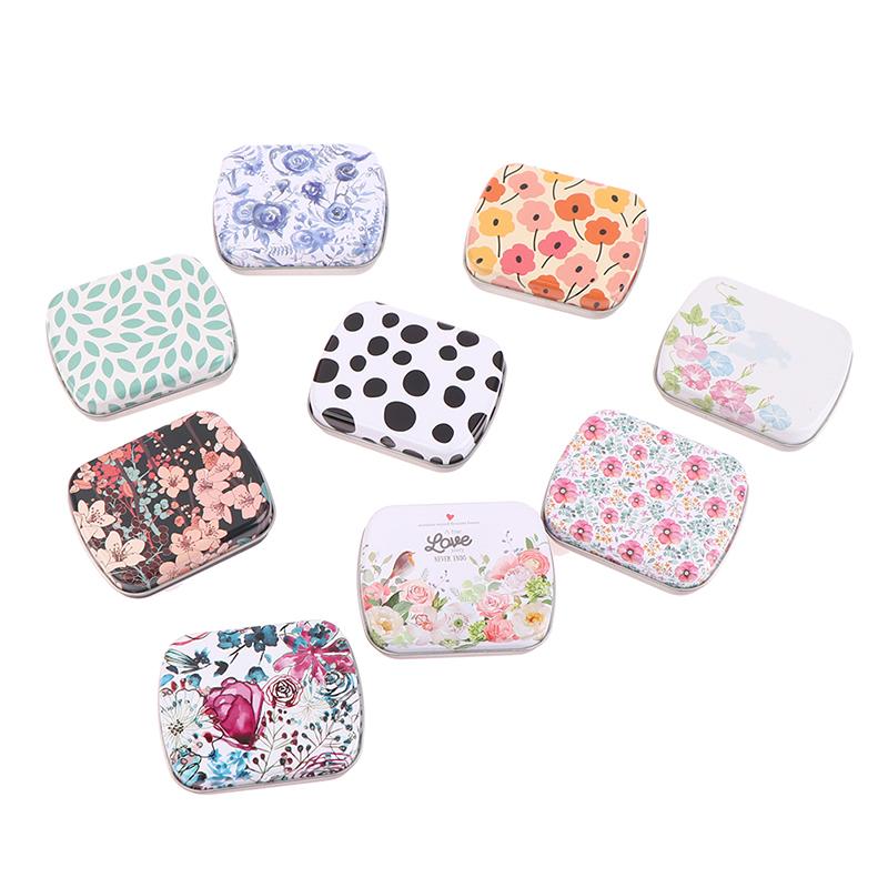 Мини-конькобежец, маленькая металлическая портативная коробка для хранения, мини-прямоугольные пустые банки на петлях