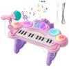Cute Stone Piano Toy Keyboard 3 In 1 How To Play Educational Toy with Microphone 8 Types of Instrument Effects Light Navigation Lesson Mode Light