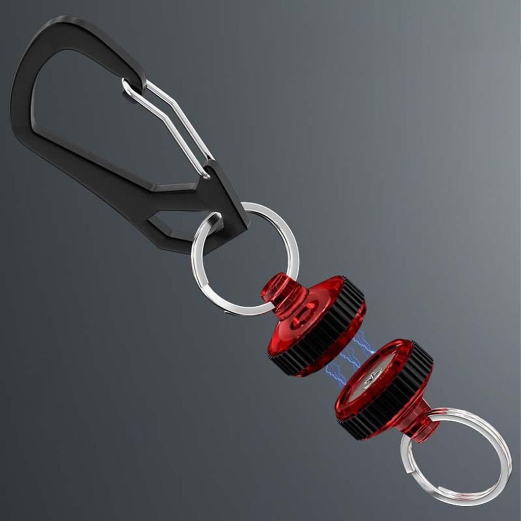 Магнитный держатель для сетки с карабином Инструменты для нахлыстовой рыбалки Сильный магнит Карабин Быстрая пряжка Соединитель для подсачека