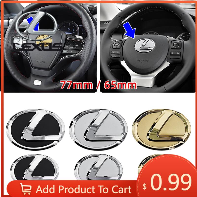 Interior Stickers 65mm 77mm Car Steering Wheel Badge Emblem Sticker For Lexus GX470 GX400 LX470 LX570 RX270 IS200 IS250 IS300 IS