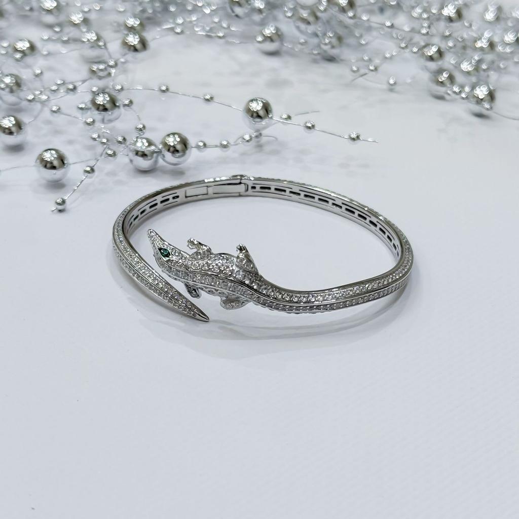 Серебряный браслет с фианитами, вес изделия 18,13 гр (2175636)