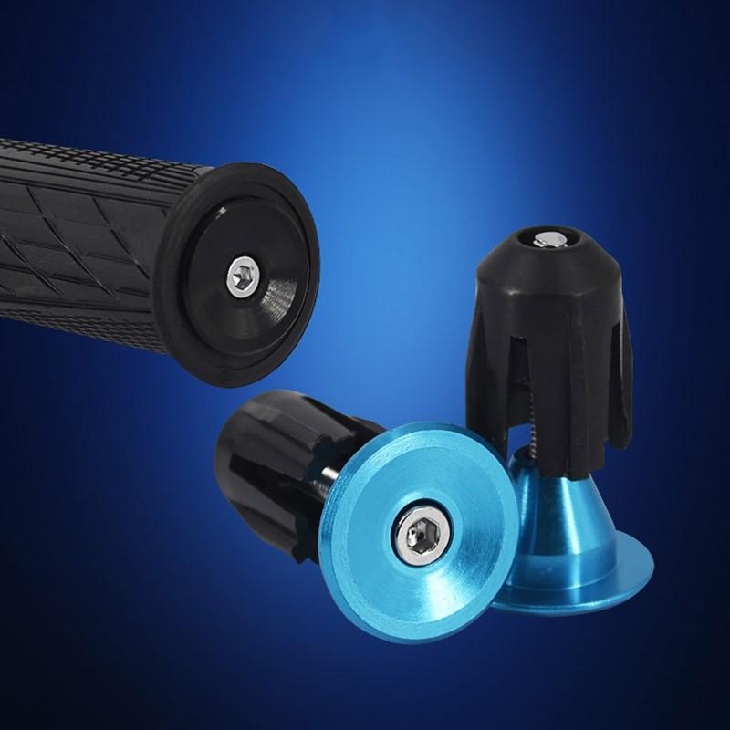 1 Pair Bike Handlebar End Plugs Aluminum Alloy Mountain Road Bicycle Handlebar End Cap Bike Multi-color Lock Handle Cover