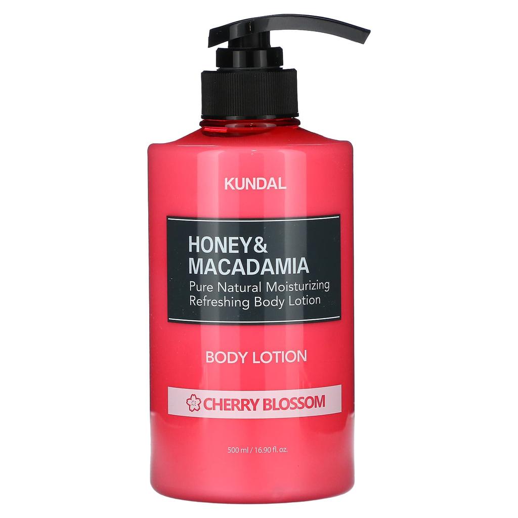 KUNDAL Honey & Macadamia, лосьон для тела, цветущая вишня, 16,9 жидких унций (500 мл)
