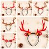 Plush Ball Antlers Headband Bell Deer Horn Hair Band Cute Christmas Headband  Female