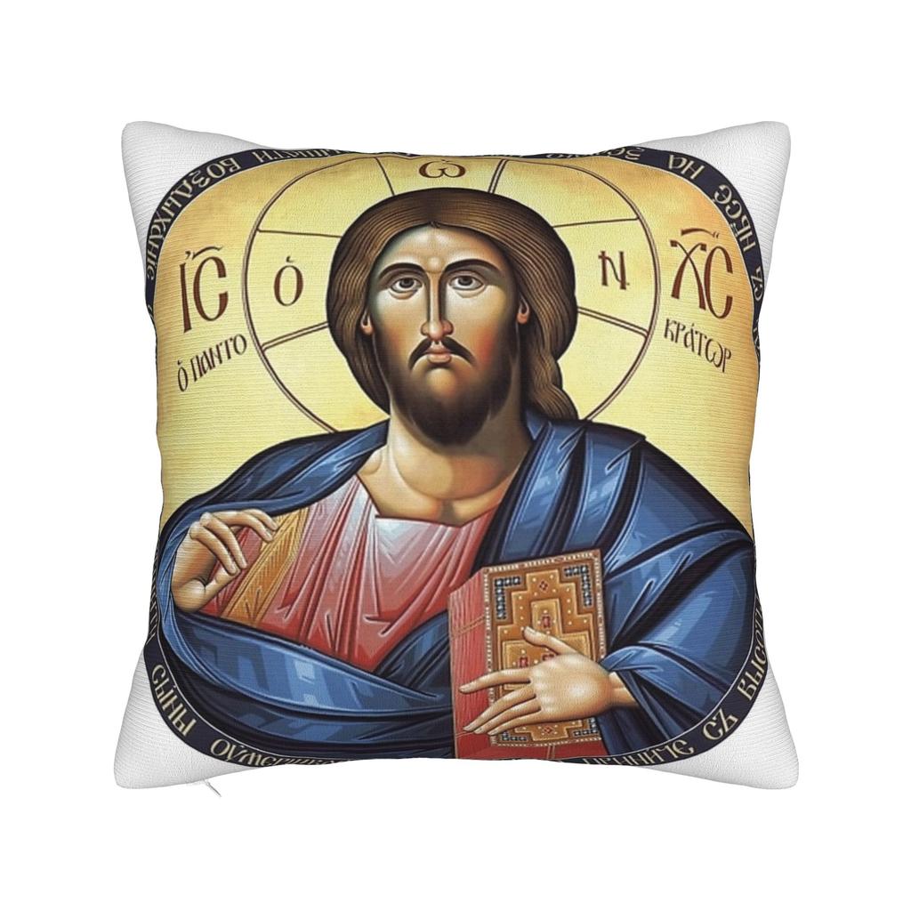 Christian Pillowcase Polyester Cushion Cover Decorative God Bless Jesus Christ Throw Pillow Case Cover Home Square cm