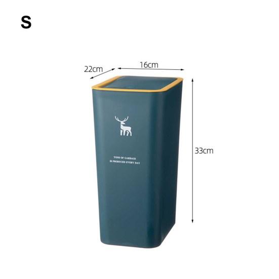 9L/12L Convenient Dog Proof Elk Print Trash Can Press Top Lid Bathroom Accessories