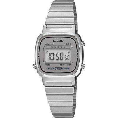 Женские цифровые часы CASIO НОВЫЙ дизайн LA670WA-7 серебристо-серая модель Overseas