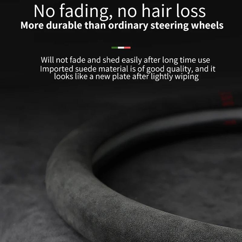 38cm Suede Steering Wheel Cover for Volkswagen VW Gol Golf ID.3/4/7 Passat Polo Tiguan T-Roc - Non-Slip Breathable Grip