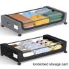 Under-Bed Storage Box with Wheels Handle Design Zipper Closure Large Capacity Dustproof
