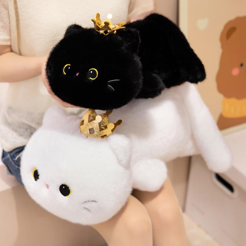 40 см Милый Черный Кот с Короной Плюшевые Игрушки Каваи Большая Подушка для Обнимания Подушка В Инстаграм Черный Кот Плюшевая Игрушка Кукла Для Мальчиков Девочек Подарки на День Рождения