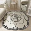 Dirt Resistant Camellia Rug Non-Slip Plush Carpet Light Luxury Crystal Velvet Carpet  Bedroom