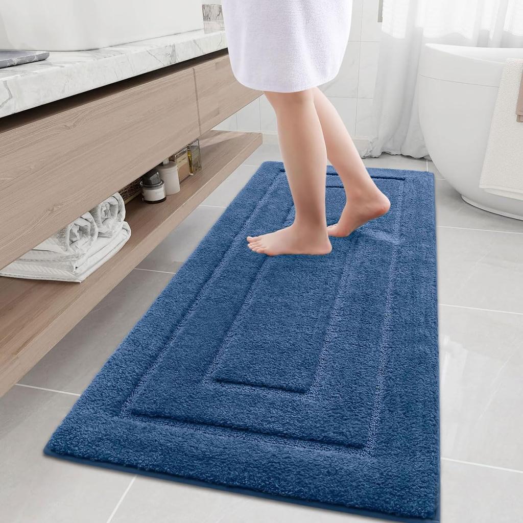 Kitinjoy Fur Bathroom Rugs Soft and Absorbent Microfiber Bath Rug Non-Slip Shaggy Shower Carpet Machine Wash Dry Bath Floor Mats