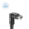 Sanwa Supply USB-Type-C Cable Magnetic Detachable (2m) 540° Rotating Connector PD60W Charging/Data Transfer Nylon Mesh Black KU-CCP60MG20BK