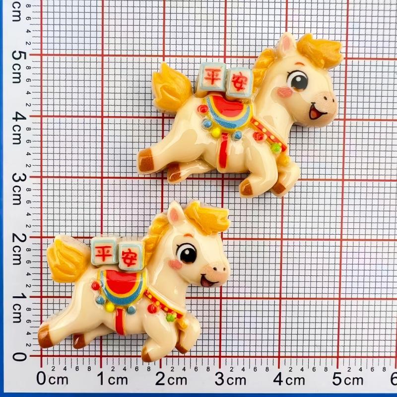 10 шт. Мультяшные смоляные аксессуары для DIY, кабошоны с плоской задней стороной, милые мультяшные пони, украшения для изготовления DIY-украшений, Декор