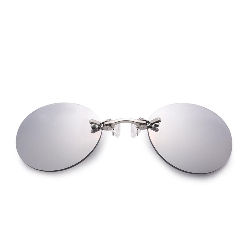 Lightweight Photochromic Nose Sunglasses UV400 Clip On Design Frameless Eyeglasses Anti-Reflective Clip On Sunglasses Men Women