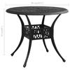 3 Piece Bistro Set Cast Aluminum Black