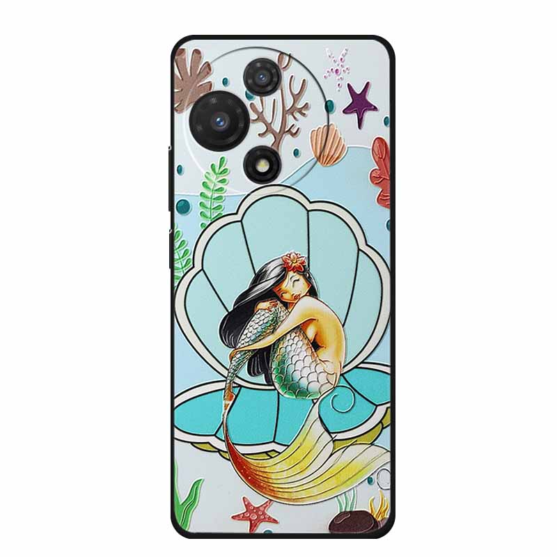 3D Embossed Case For TCL 60 SE NXTpaper 5G Phone Case Coque Flowers Black Silicone Soft Back Cover For TCL 60 NxtPaper 60R Case