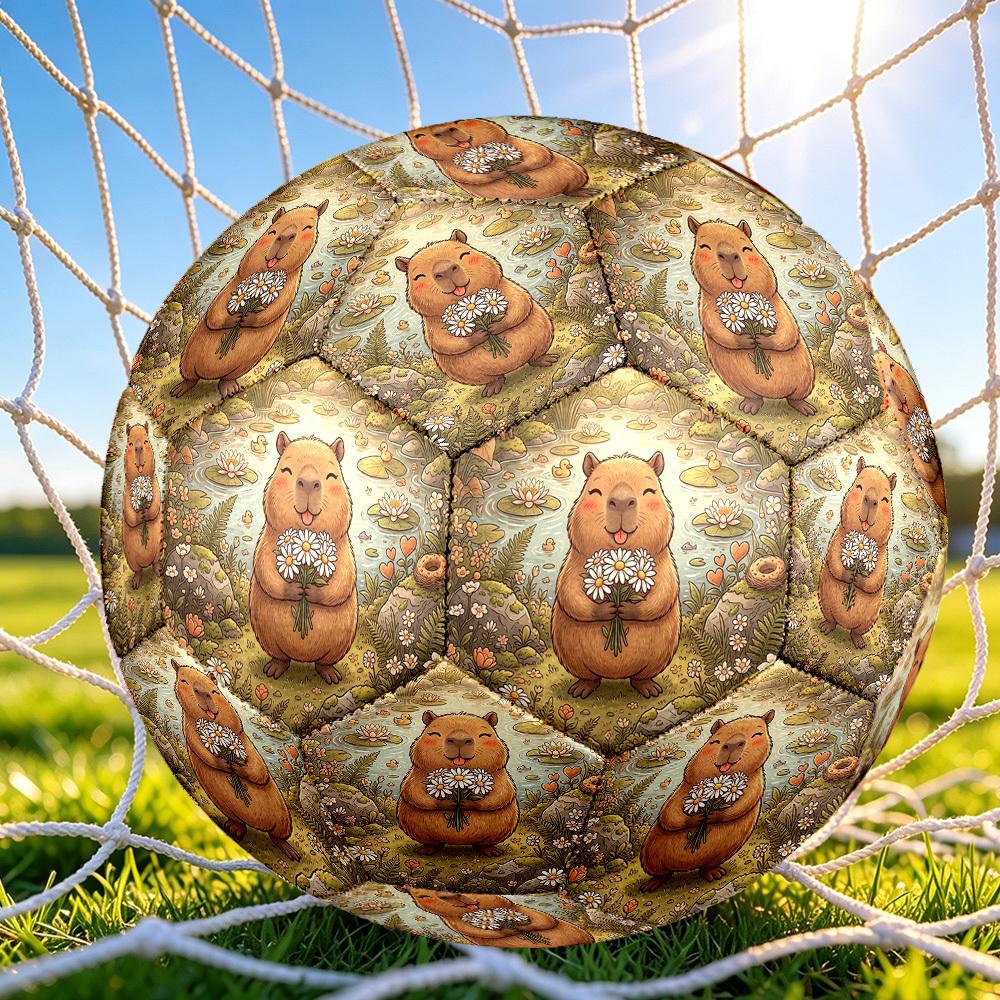 1pc Capybara Garden Soccer Ball Size 5,Suitable for Practice Matches/Training, Ideal for Indoor and Outdoor Sports. c63057