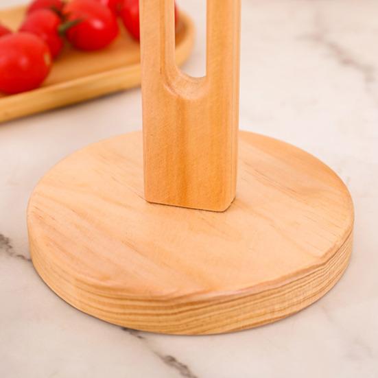 Деревянный держатель для бумажных полотенец с устойчивым основанием, нескользящая конструкция, простая установка, держатель для рулонов бумаги на кухне, стойка для хранения