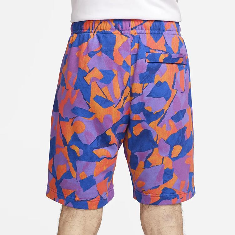 Nike Клубные флисовые шорты с рваным принтом, прямые шорты на шнурке, мужские шорты фиолетового цвета DX0804-551