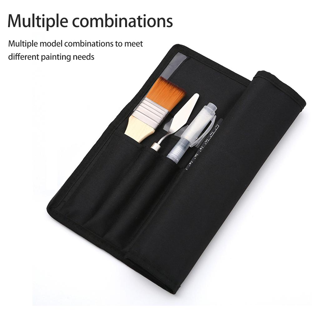 18 шт., набор кистей для рисования, сумка со скребком, акварельная кисть, ручка, нейлоновая ручка для нежных волос