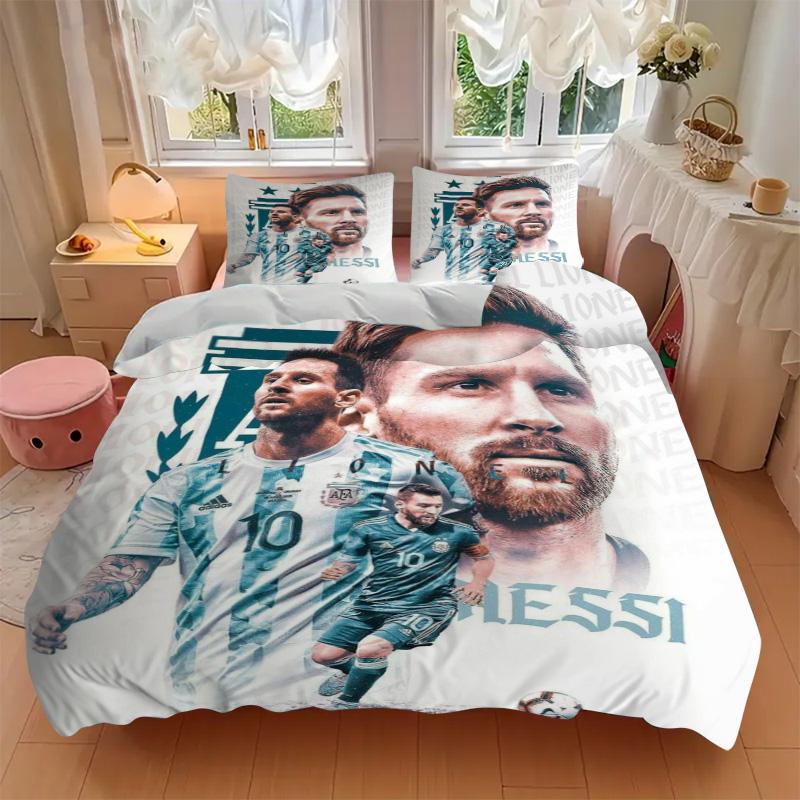 Lionel Messi Poster Print 3Pcs Bedding Setduvet Cover With 2 Bedropillowcase Home Birthday Gift